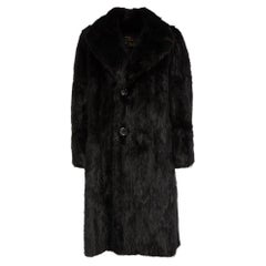 Used Pre-Loved Frank Gooney Women's Black Longline Fur Coat