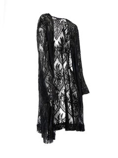 Pre-Loved Ganni Women's Navy & Black Lace Cardigan