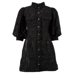Pre-Loved Ganni Women's Perforated Embroidered Shirt Dress