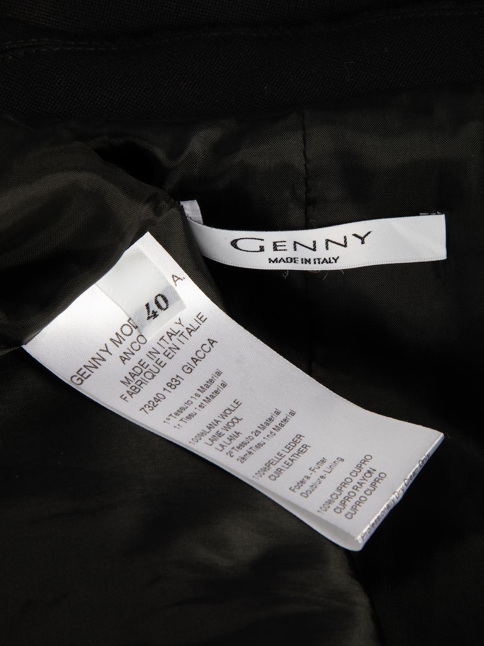 Pre-Loved Genny Women's Black Wool Pocket Blazer & Straight Leg Trousers 2