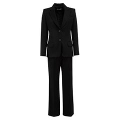 Superbe blazer à poches en laine noire et pantalon droit « Genny Women » pour femmes