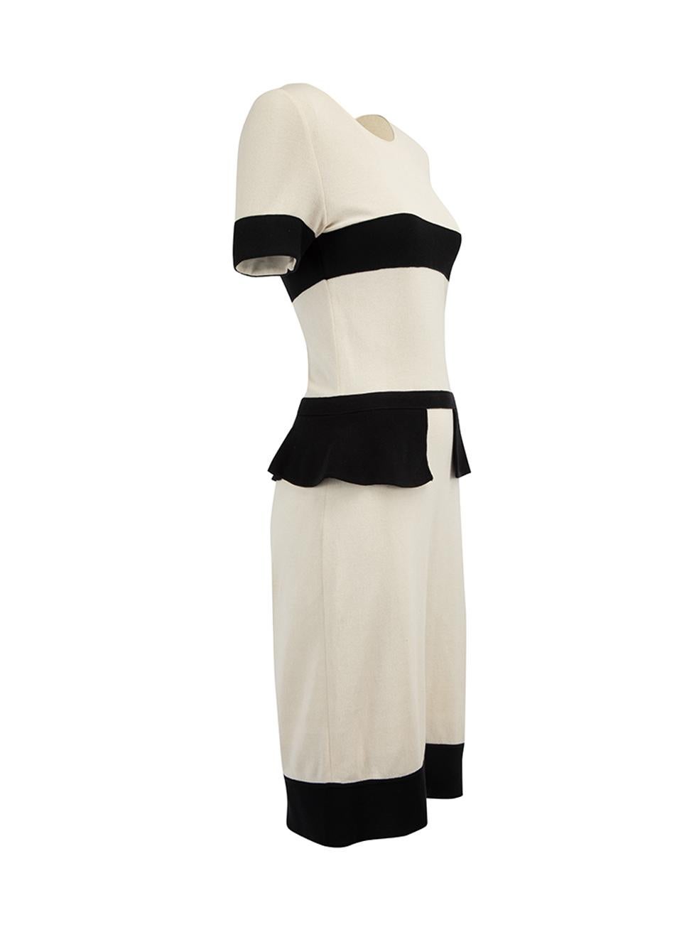 CONDITION is Very good. Minimal wear to dress is evident. Minimal wear around the right shoulder where some faint marks can be seen on this used Giambattista Valli designer resale item. Details Cream and black Cotton Midi dress Short sleeves Black