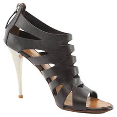 Pre-Loved Giuseppe Zanotti Women's Brown Leather Caged Sandal Heels