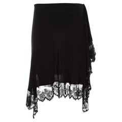 Pre-Loved Givenchy Women's Black Lace &amp; Silk Skirt