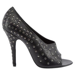 Pre-Loved Givenchy Women's Black Peep Toe Studded Court High Heels