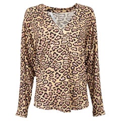 Pre-Loved Givenchy Women's Leopard Print Long Sleeved Blouse