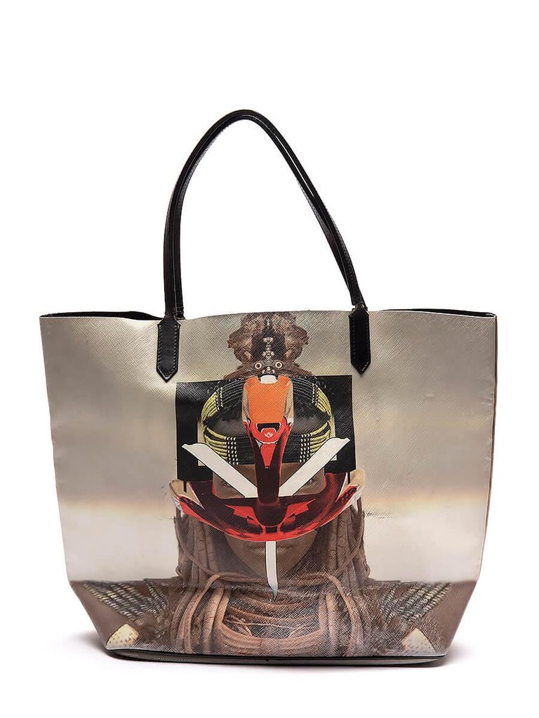 Brown Pre-Loved Givenchy Women's Tribal Antigona Shopper Tote Bag Multicolour Coated For Sale