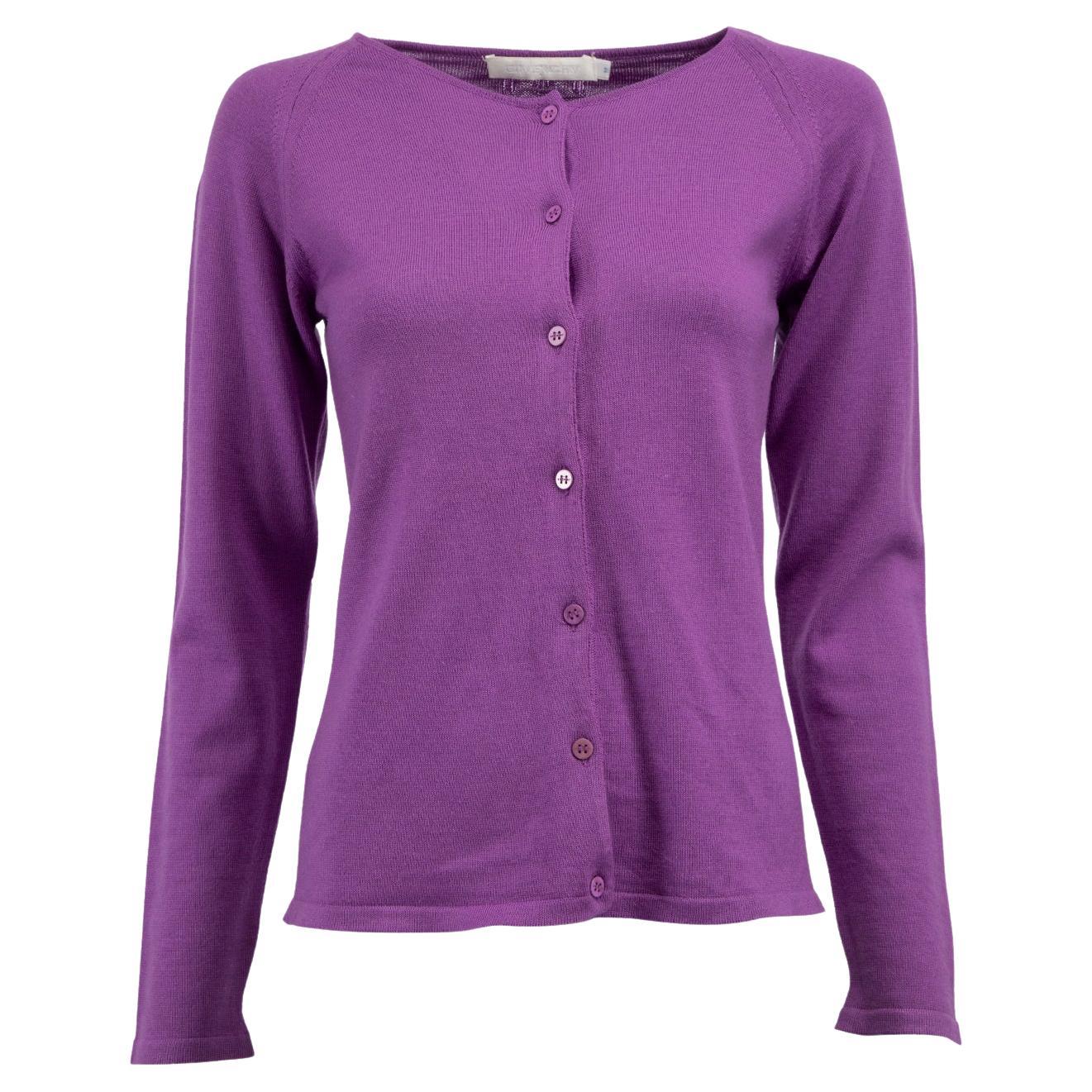 Pre-Loved Givenchy Women's Vintage Purple Crewneck Cardigan For Sale at  1stDibs