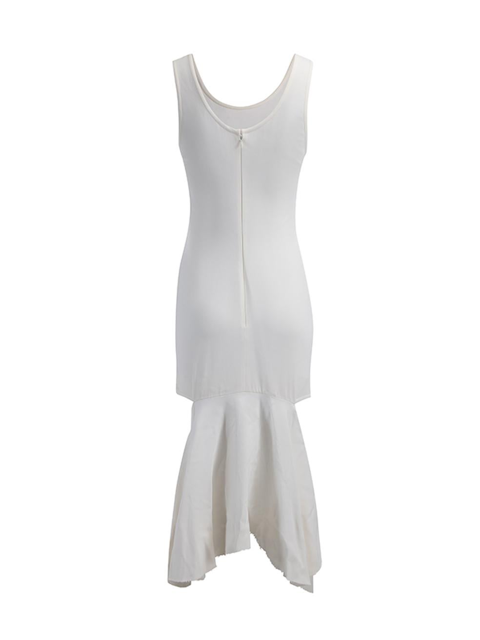 Pre-Loved Givenchy Women's White Drop Waist Cut Out Detail Knee Length Dress In Excellent Condition For Sale In London, GB