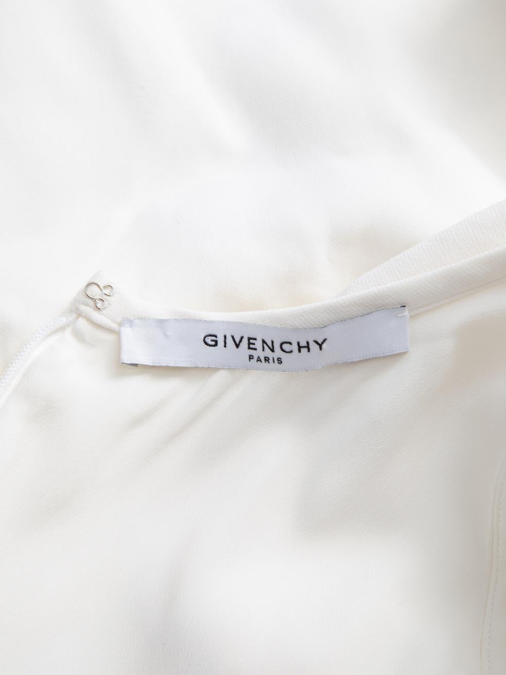 Pre-Loved Givenchy Women's White Drop Waist Cut Out Detail Knee Length Dress For Sale 1