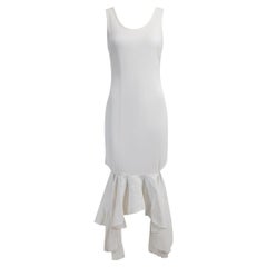 Pre-Loved Givenchy Women's Weißes Kleid mit fallender Taille und Ausschnitt in Knielänge