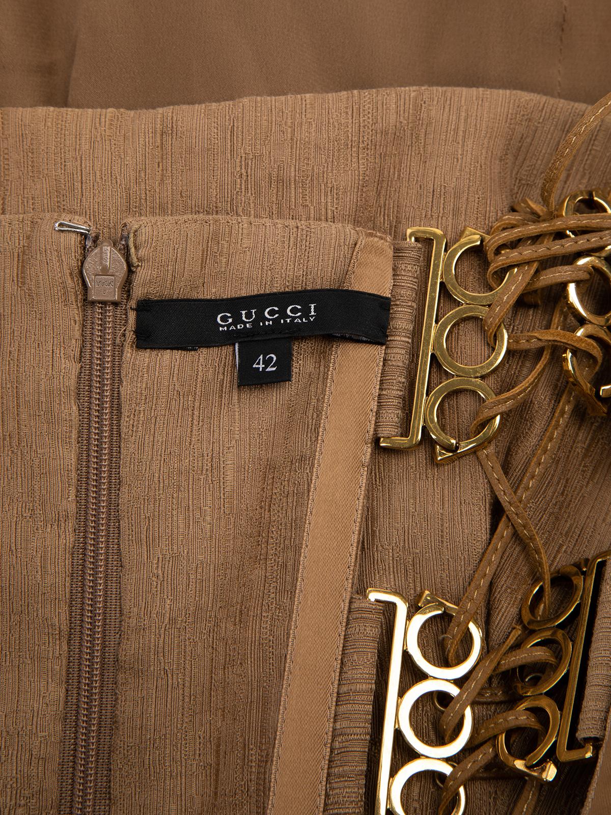 Pre-Loved Gucci Women's Beige Corset Bodycon Mini Dress 2