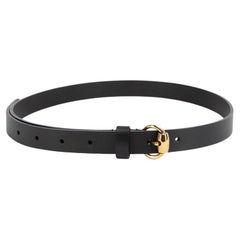 Pre-Loved Gucci Women's Black Leather Gold Horsebit Buckle Belt