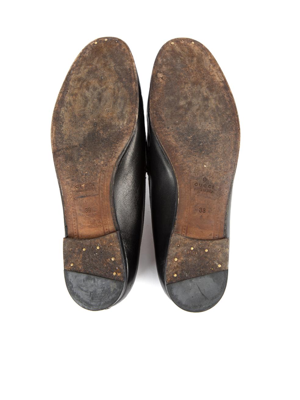 Pre-Loved Gucci Women's Black Leather Jordaan Horsebit Loafers 1