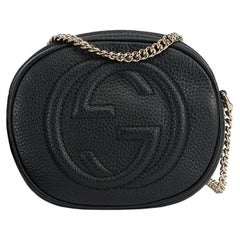 Pre-Loved Gucci Damen-Mini-Soho-Kette-Tasche aus schwarzem Leder