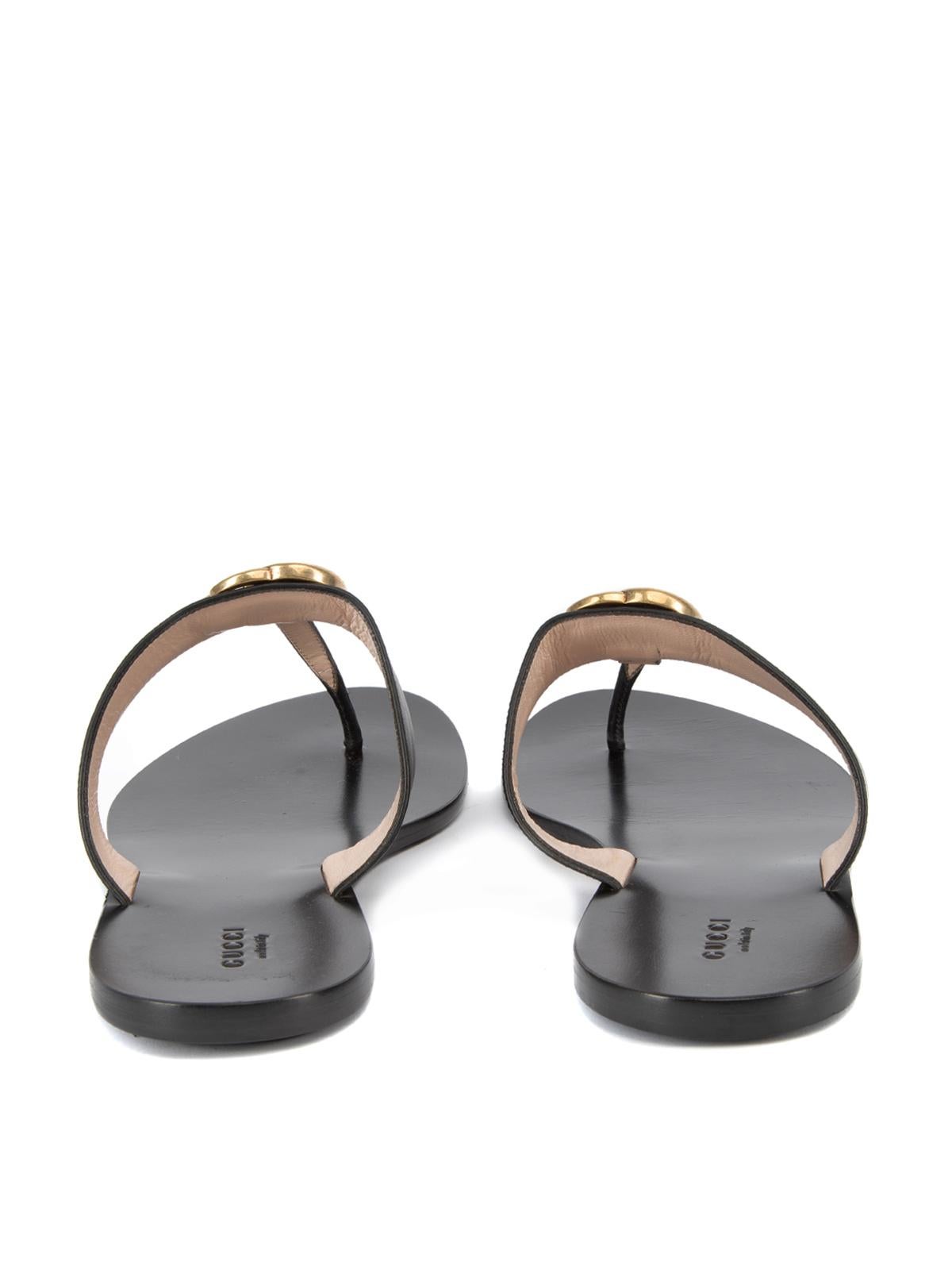 Shop Gucci Web & Leather Thong Sandals | Saks Fifth Avenue