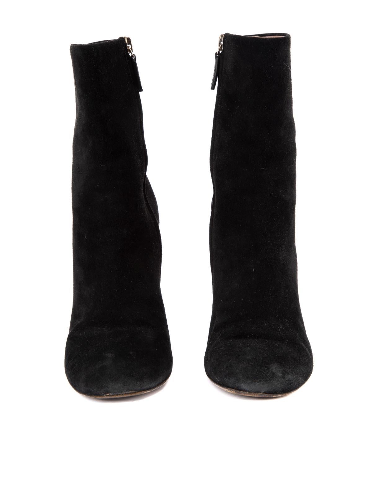 Pre-Loved Gucci Women's Black Suede Wedged Ankle Boots In Good Condition For Sale In London, GB