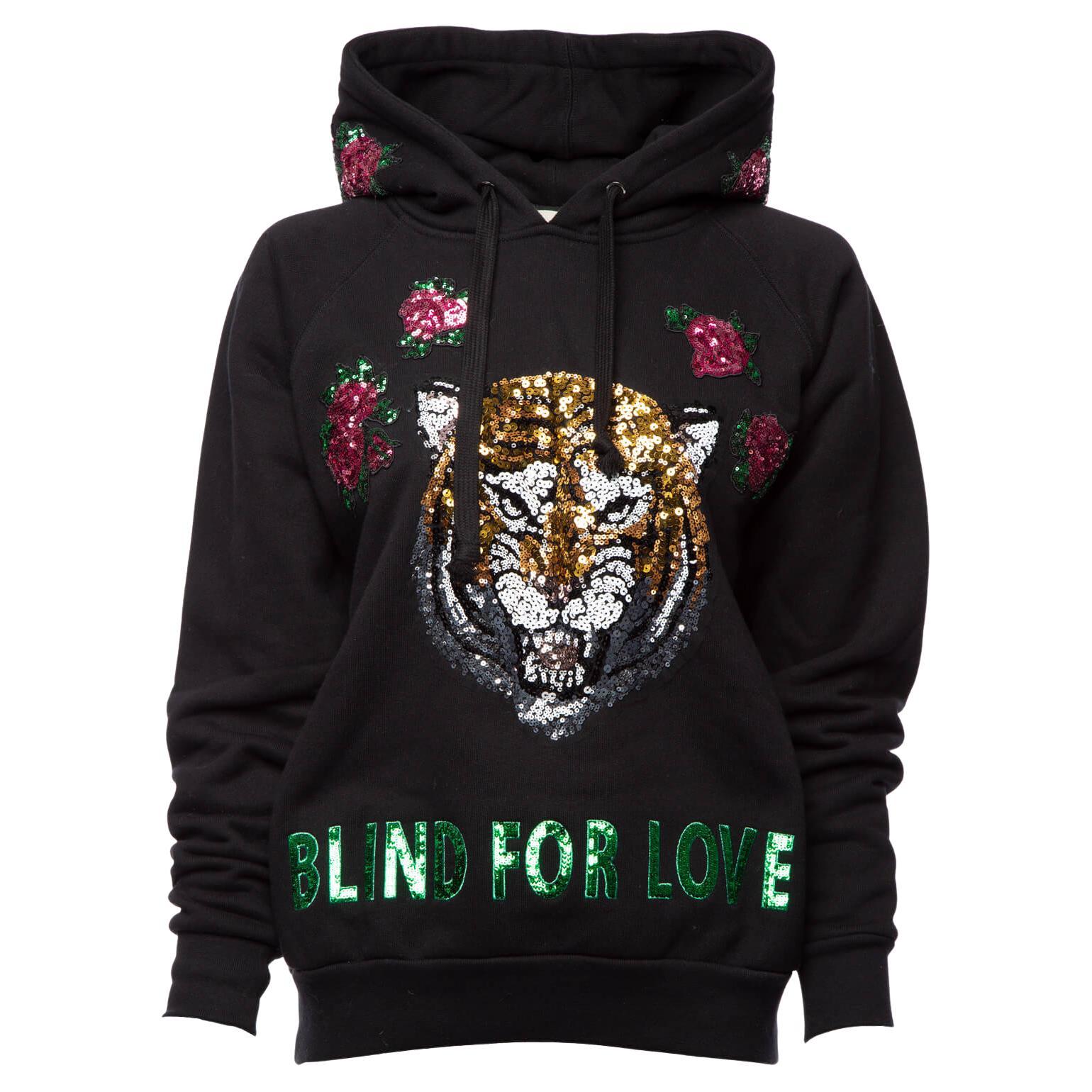 Gucci Women's Blind Love Sweatshirt Black For Sale at 1stDibs
