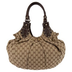 Pre-Loved Gucci Women's Brown Cloth Pelham Monogram Canvas Shoulder Bag