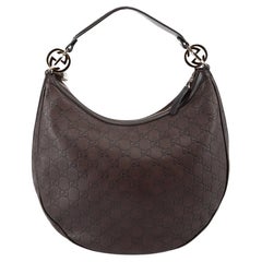 Pre-Loved Gucci Damen Braune Guccissima Twins Hobo-Tasche aus Leder