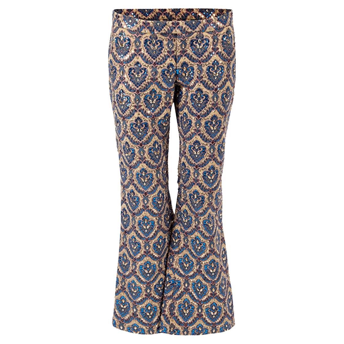 Pre-Loved Gucci Women
s Embellished Jacquard Flared Trousers
