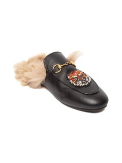 Pre-Loved Gucci Women's Fur Princetown Slippers at 1stDibs