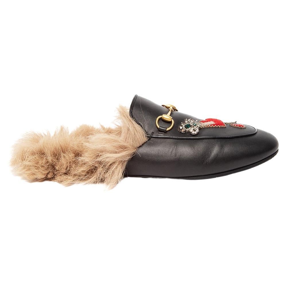 Pre-Loved Gucci Women's Fur Princetown Slippers