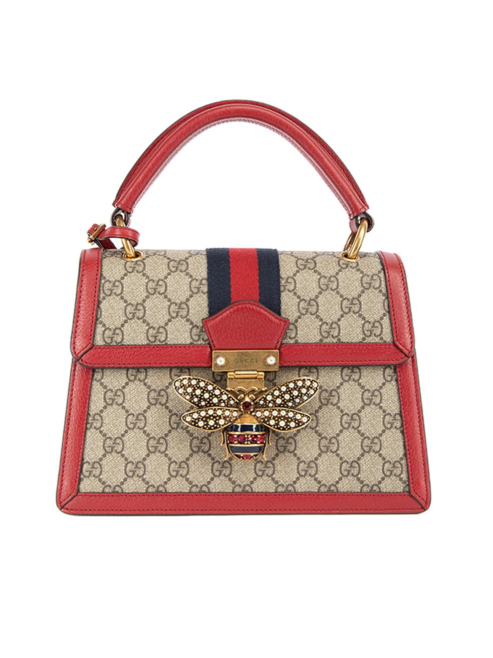 Pre-Loved Gucci Women's GG Canvas Queen Margaret Small Top Handle Bag