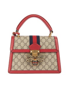 Pre-Loved Gucci Women's GG Canvas Queen Margaret Small Top Handle Bag