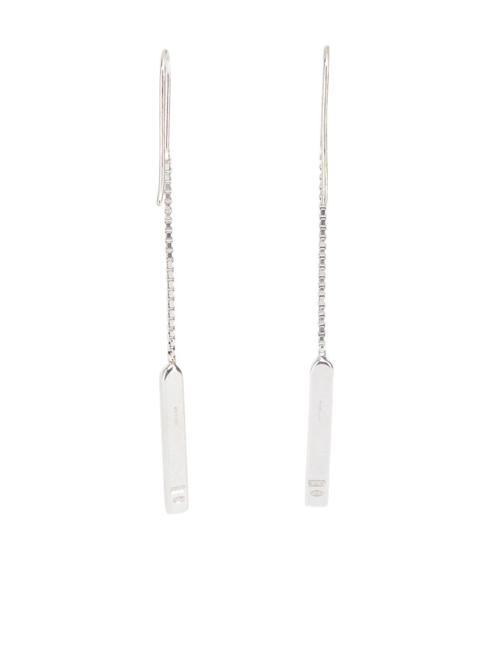 Pre-Loved Gucci Women's Necklace & Earrings Set Lariat Logo Plate 750 K18 White  1