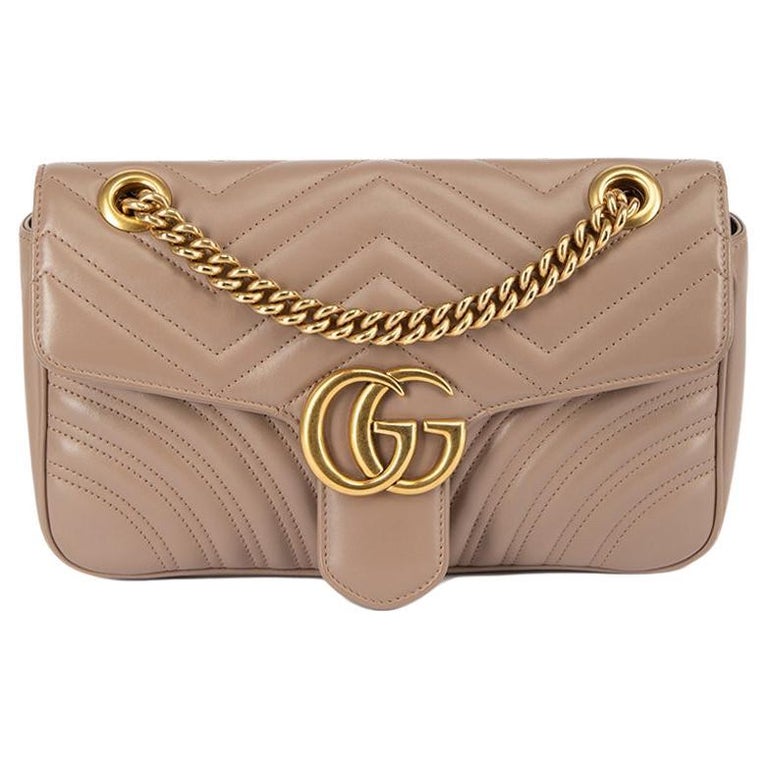 PreLoved Gucci Women's Pink GG Marmont Quilted Shoulder Bag For Sale