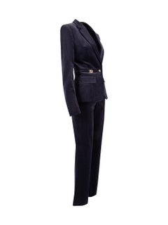 Pre-Loved Gucci Women's Purple Corduroy Blazer and Trouser Suit Set