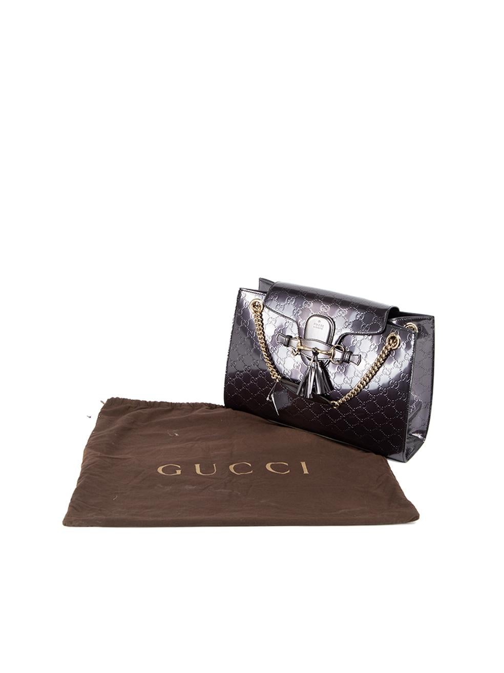 Pre-Loved Gucci Women's Purple Guccissima Large Emily Chain Shoulder Bag 3
