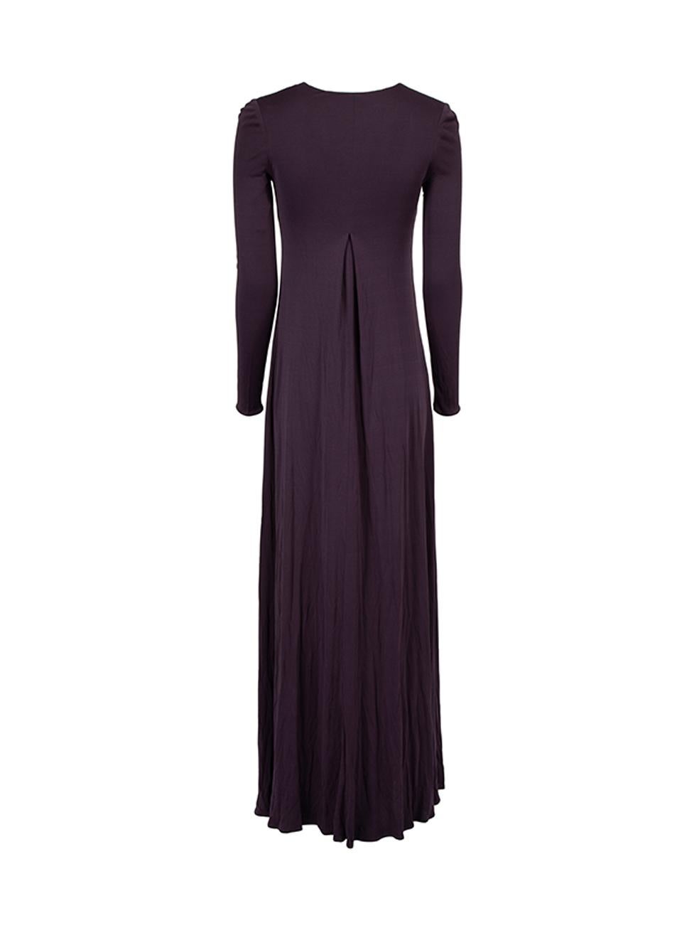 Pre-Loved Gucci Women's Purple Plunge Neckline Maxi Dress In Excellent Condition In London, GB