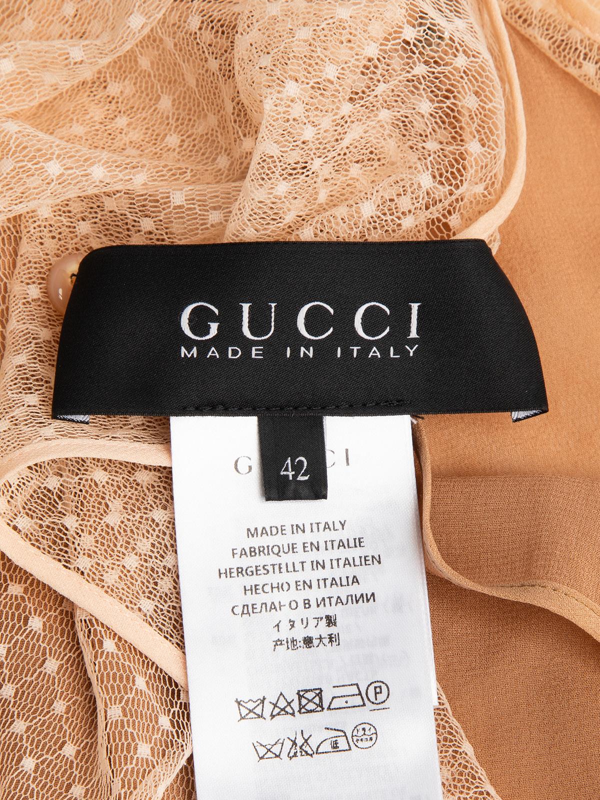 Pre-Loved Gucci Women's Sheer Polkadot Blouse 2