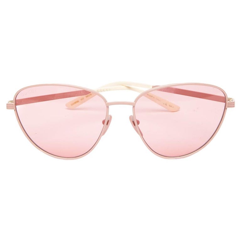 Pre-Loved Gucci Damen dünne rosa Katzenaugen-Sonnenbrille im Angebot bei  1stDibs
