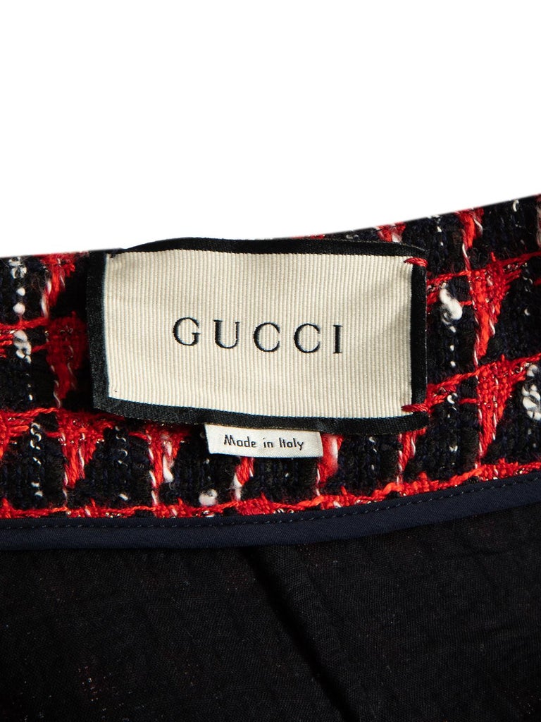 Pre-Loved Gucci Women's Tweed A-Line Skirt For Sale at 1stDibs