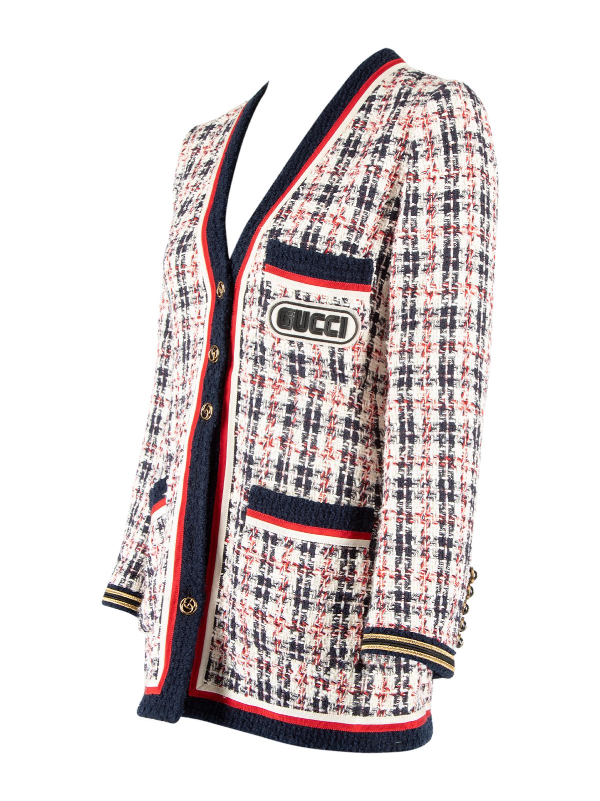 Pre-Loved Gucci Women's Tweed Multicoloured Cardigan Style Jacket In Excellent Condition In London, GB