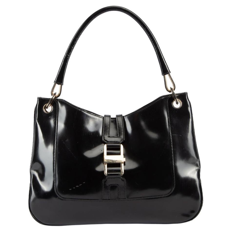 Pre-Loved Gucci Women's Vintage Black Patent Leather Shoulder Bag