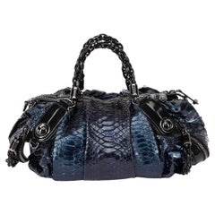 Pre-Loved Gucci Women's Vintage Blue Python Galaxy Top Handle Bag