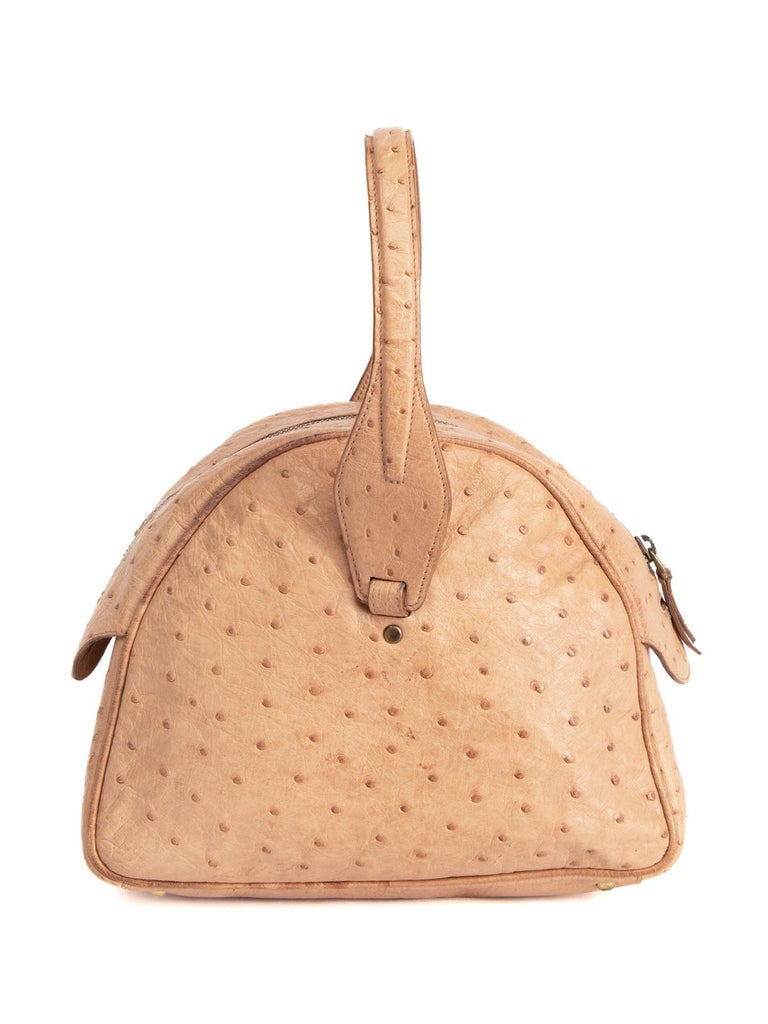 PreLoved Gucci Women's Vintage Ostrich Leather Bag For Sale at 1stDibs