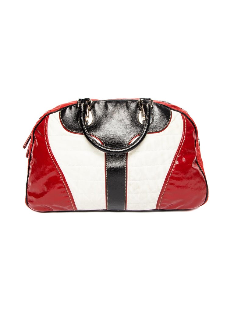 Gucci Vintage Black White Red GG Logo Quilted Snow Glam Hobo Bag – Amarcord  Vintage Fashion