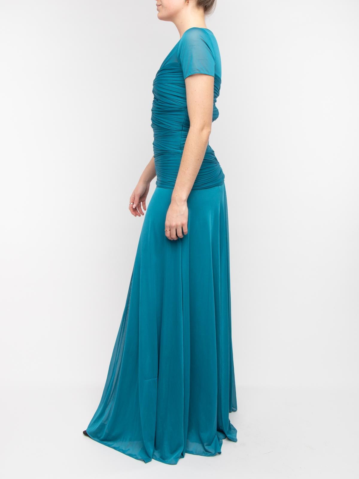 halston heritage blue dress