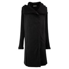 Pre-Loved Helmut Lang Women's Black Wool Knit Trimming Coat