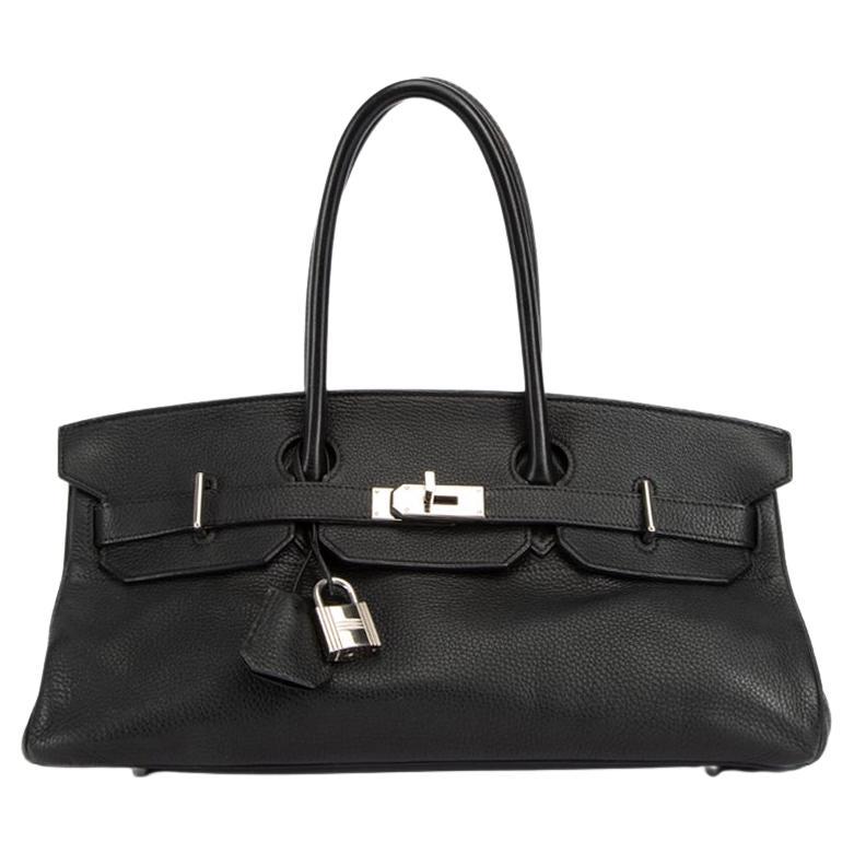 Pre-Loved Hermès Women's 2008 Noir Taurillon Clemence Shoulder Birkin Bag