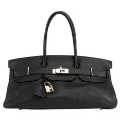 Pré-aimé Hermès 2008 Noir Taurillon Clemence Shoulder Birkin Bag