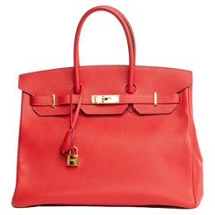 Sac en cuir Birkin 35 Etoupe pour femme Hermès d'occasion