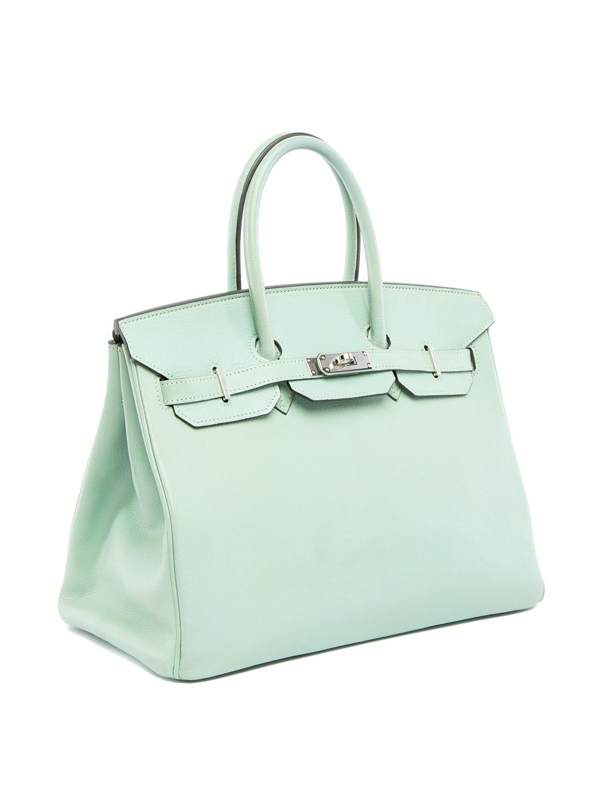 CONDITION is Very good. Minimal wear to bag is evident. Slightly visible marks to exterior. Original dustbag and raincover included. Service receipt also included with this used Hermès designer resale item. Details Colour - Turquoise Material -