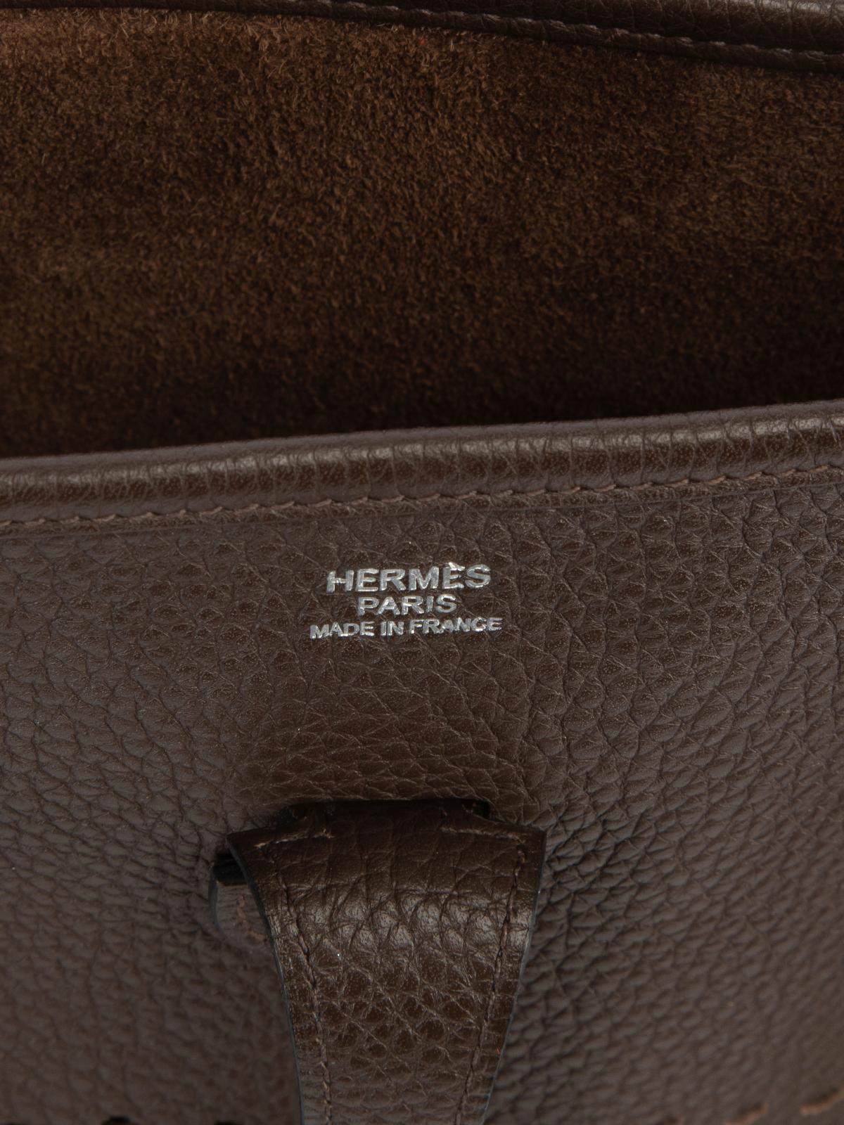 Pre-Loved Hermès Women's Brown Leather Evelyne PM Bag In Excellent Condition In London, GB
