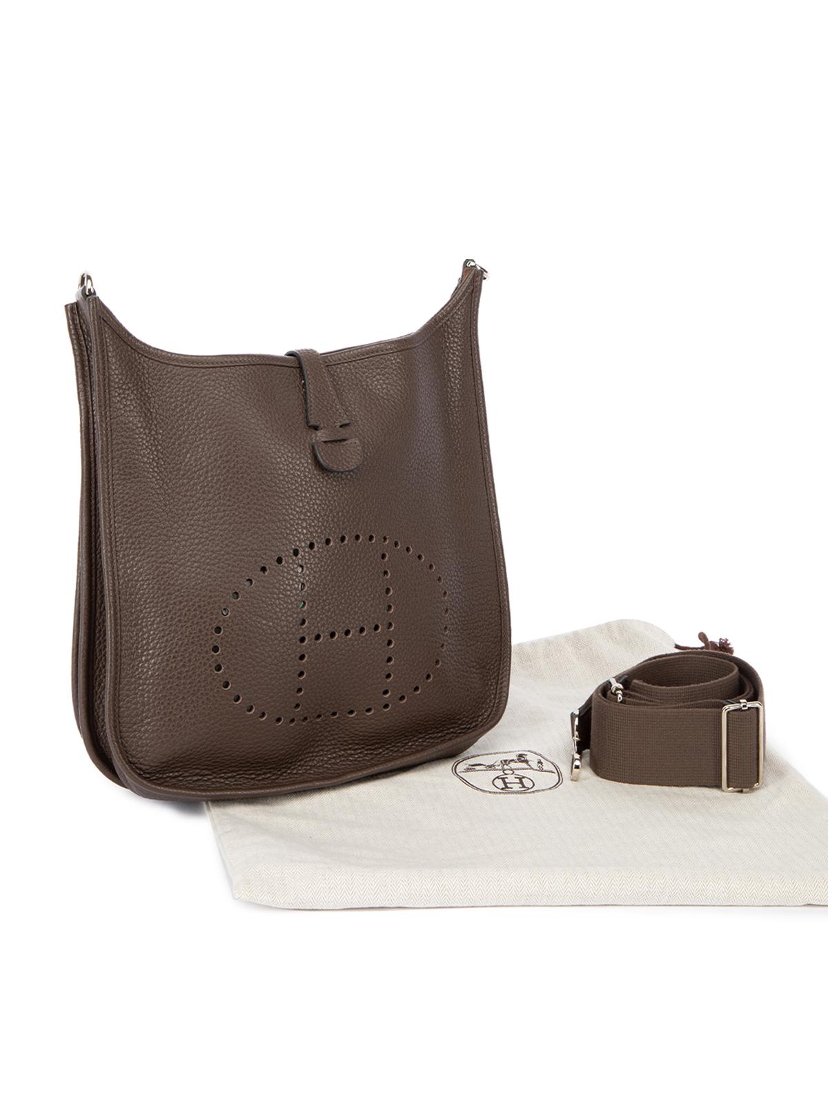 Pre-Loved Hermès Women's Brown Leather Evelyne PM Bag 1